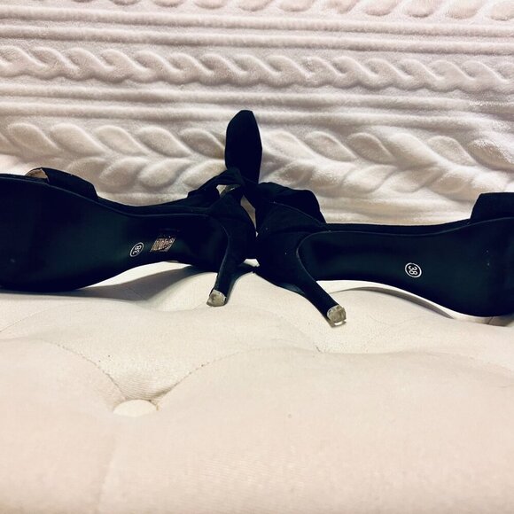 Black Ankle Wrap Stilettos - Picture 8 of 8